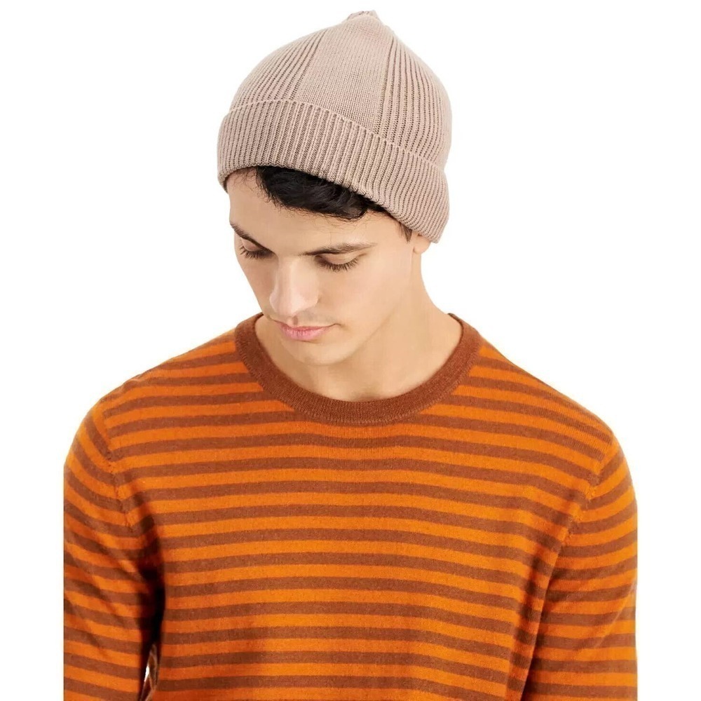 Alfani Brown Men's Knit Beanie Hat - OS
